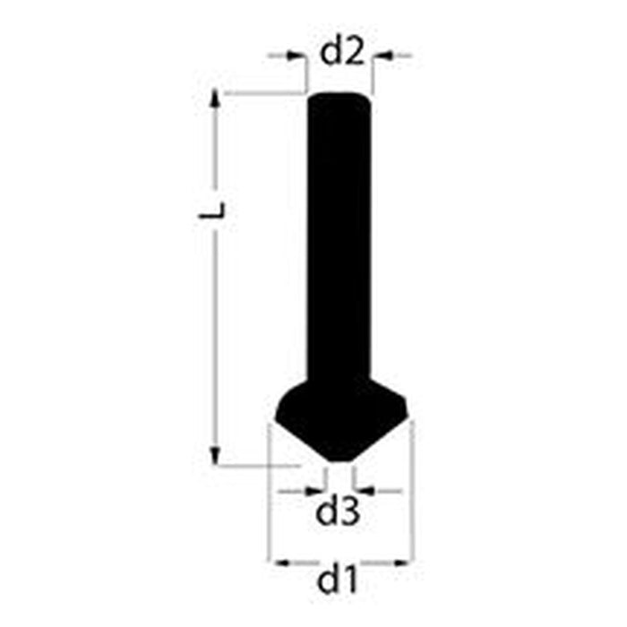 Ruko Avellanador cónico DIN 335 forma C 90º Metal Duro K20 (Ø máx. 12,4 mm)