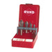 Ruko Juego de 4 avellanadores-desbarbadores HSS-TiN + pasta de corte 30 g.