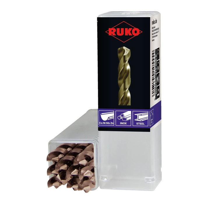 Ruko Pack 10 brocas HSS-Co 5 DIN 338 tipo N serie 215 (Ø 8,75mm)