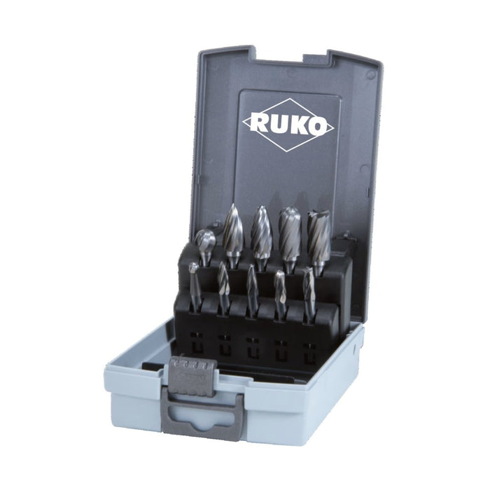 Ruko Juego 10 fresas metal duro aluminio