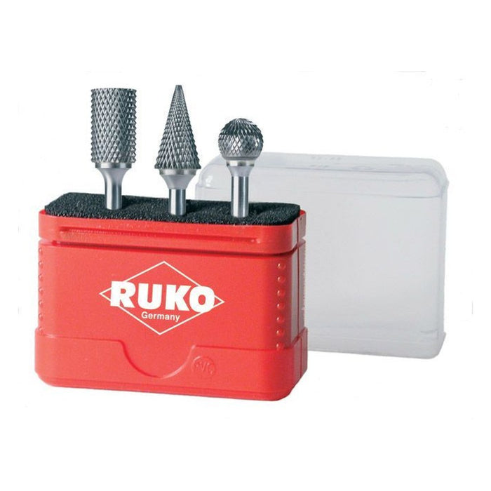 Ruko Juego de 3 fresas de metal duro con vástago de 6 mm