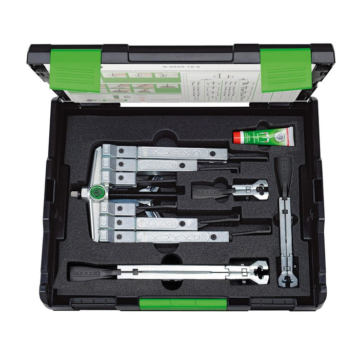 Kukko Juego de extractores de rodamientos de 2 y 3 patas para espacios angostos (120x100-200-250 mm)