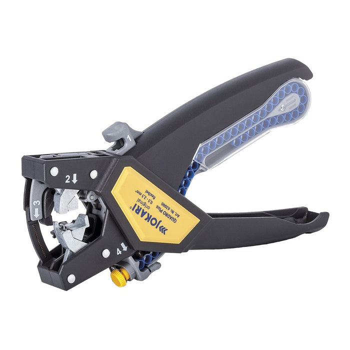 Jokari Herramienta de corte, pelado, torsión y crimpación de cables QUADRO Plus (0,5-2,5 mm²)
