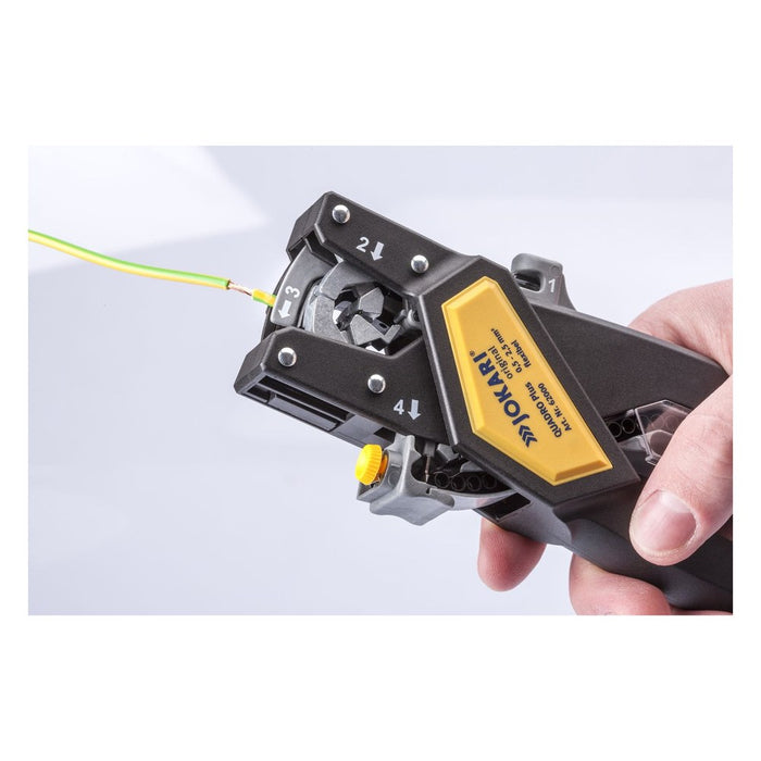 Jokari Herramienta de corte, pelado, torsión y crimpación de cables QUADRO Plus (0,5-2,5 mm²)