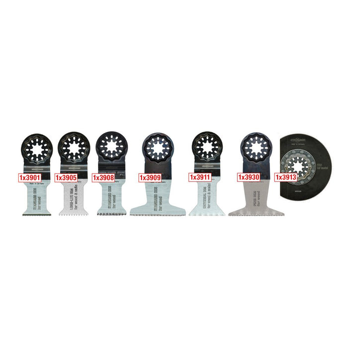 MPS Hojas de sierra oscilantes para madera y metal 3900 (juego de 7 uds)
