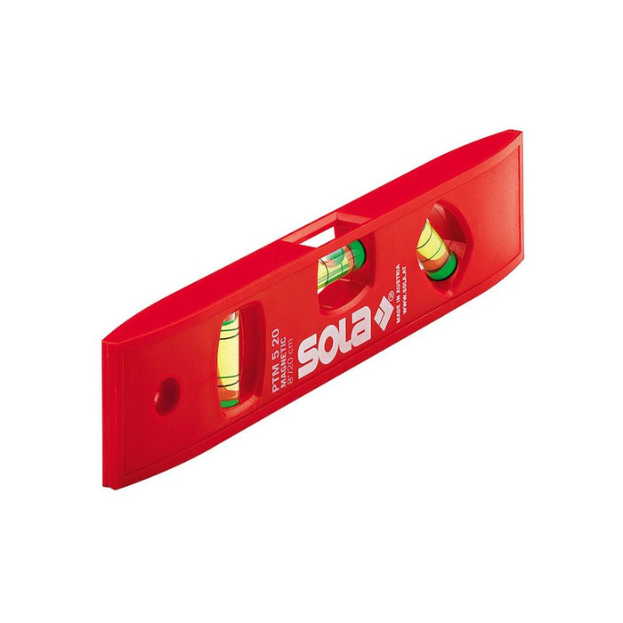 Sola Nivel de burbuja torpedo de plástico de bolsillo magnético con display (200 mm)