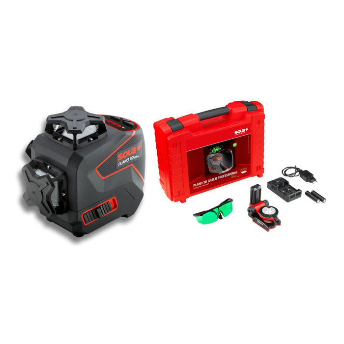 Sola Nivel láser de líneas 360º con gafas y soporte para pared Plano 3D Green Professional