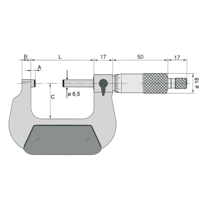 Vogel Micrómetro de exteriores DIN 863, Capacidad 25-50 mm