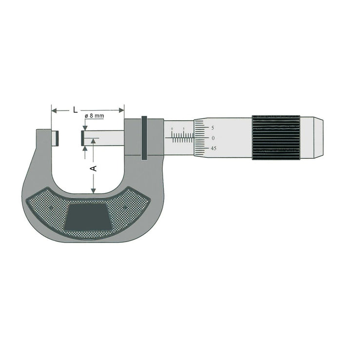 Vogel Micrómetro de exteriores alta precisisón DIN 863, Capacidad 75:10 mm
