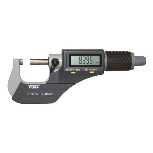 Vogel Micrómetro electrónico digital DIN 863, IP40, Capacidad 0:25 mm