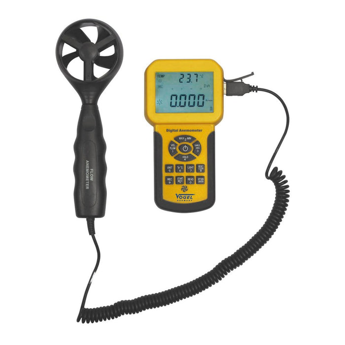 Vogel Anemómetro electrónico digital (Medidor velocidad viento), 0,3 ~ 45 m/s, Lectura 0,1 m/s