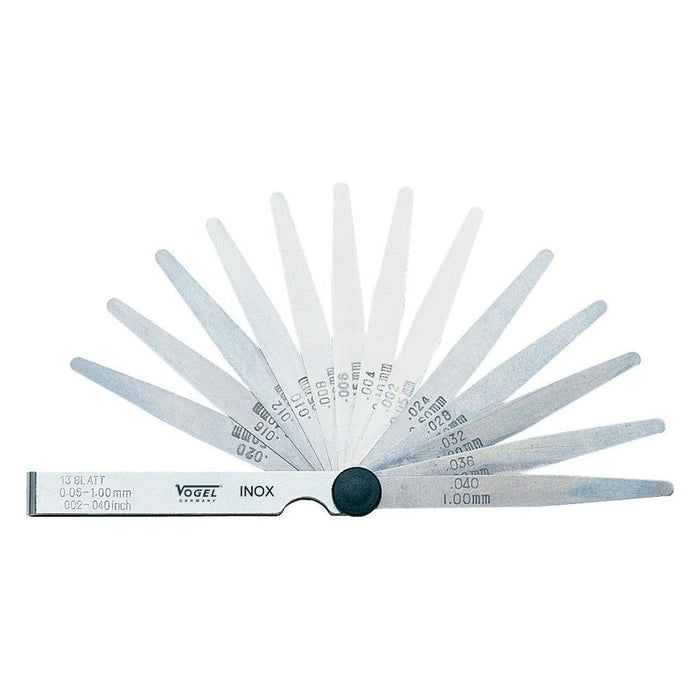 Vogel Juego galgas espesores INOX, 20 láminas