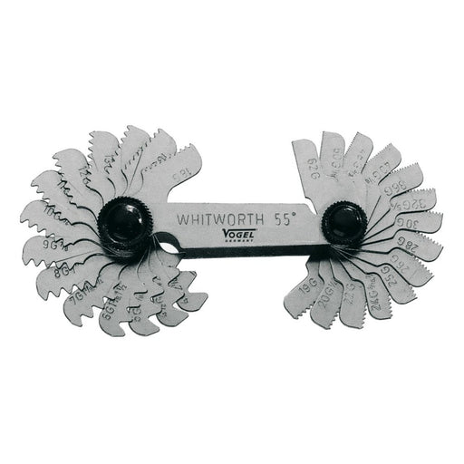 Vogel Patrones de acero para roscas tipo Métrico/ Whitworth (52 láminas)