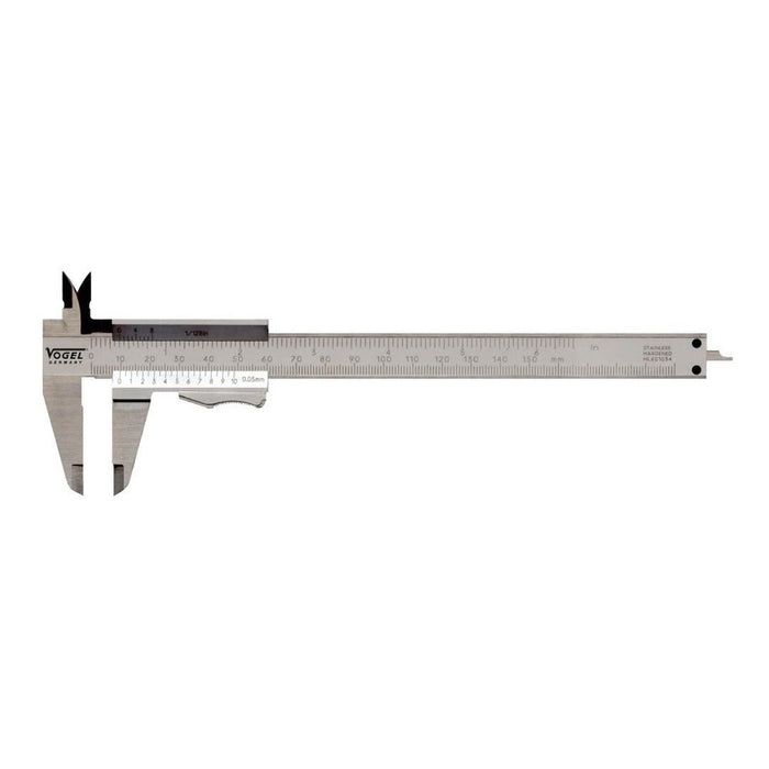 Vogel Calibre pie de rey monobloc DIN 862 de 150x40 mm con certificación de calibrado