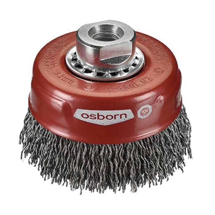 Osborn Cepillo taza inox de alambre ondulado con tuerca M14 y filamento Ø 0.30 mm (60x20 )