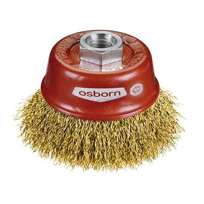 Osborn Cepillo taza inox de alambre ondulado con tuerca M14 y filamento Ø 0.30 mm (60x20 )