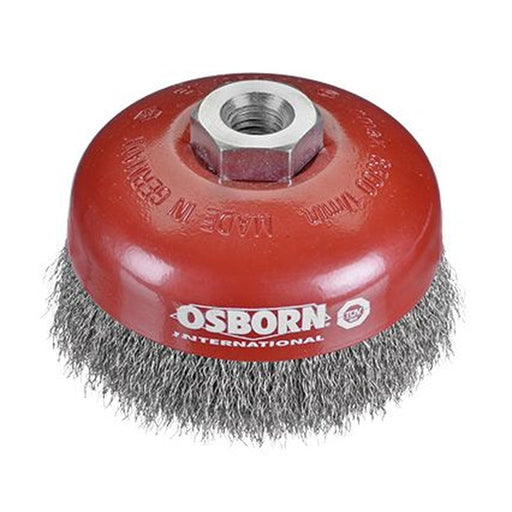Osborn Cepillo taza inox de alambre ondulado con tuerca M14 y filamento Ø 0.30 mm (80x30 )