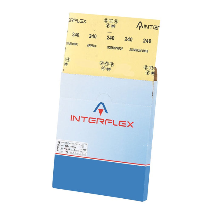 Lote de 50 unidades Interflex Hoja de tela abrasiva superflexible óxido de aluminio (grano 180)