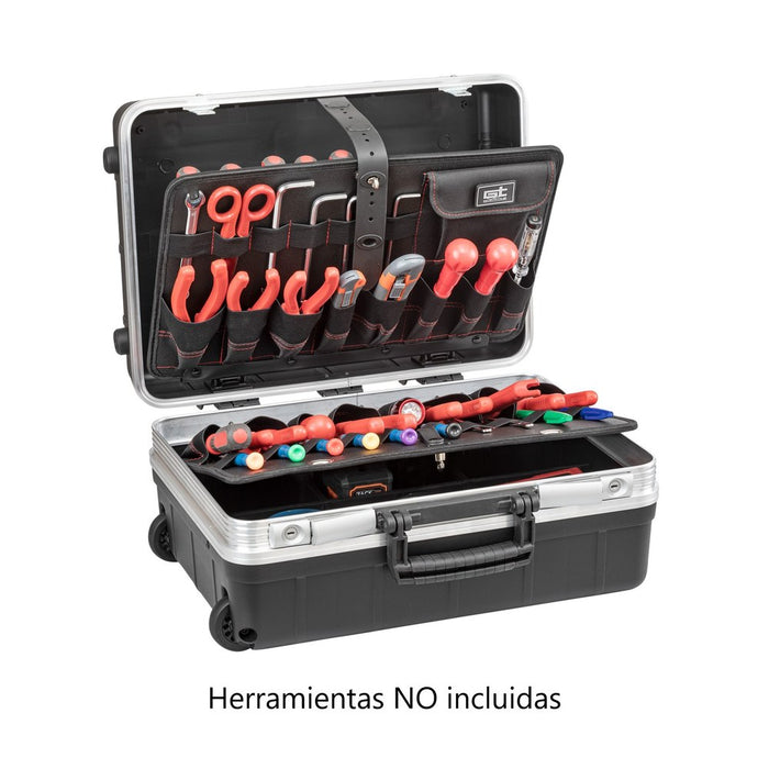 GT Line Maleta portaherramientas con ruedas y bolsillos elásticos Revo21