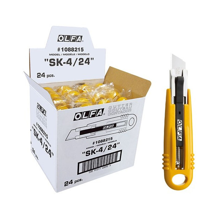 Lote de 24 unidades Olfa Cutter de seguridad con cuchilla trapezoidal de 17,5 mm en bolsa de plástico