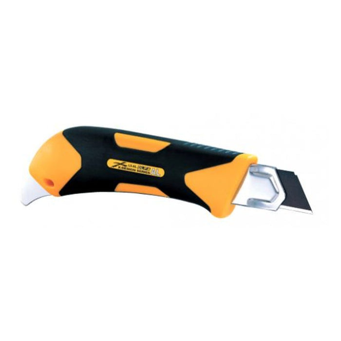 Olfa Cúter con bloqueo manual, mango antideslizante, púa de metal duro y cuchilla de 18 mm