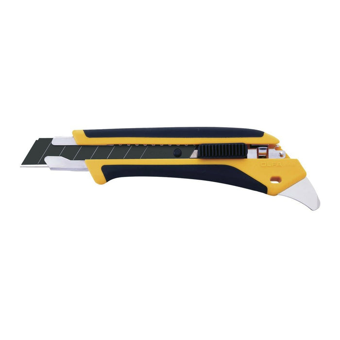 Olfa Cúter con bloqueo automático, mango antideslizante, púa de metal duro y cuchilla de 18 mm