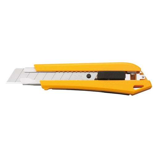 Olfa Cúter con bloqueo automático, contenedor/troceador de cuchillas incorporado en el mango y cuchilla de 18 mm
