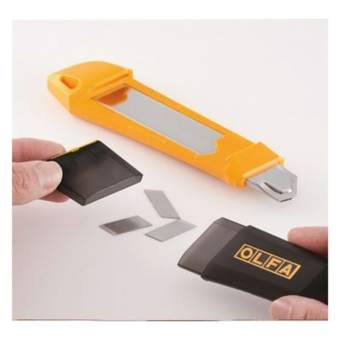 Olfa Cúter con bloqueo automático, contenedor/troceador de cuchillas incorporado en el mango y cuchilla de 18 mm