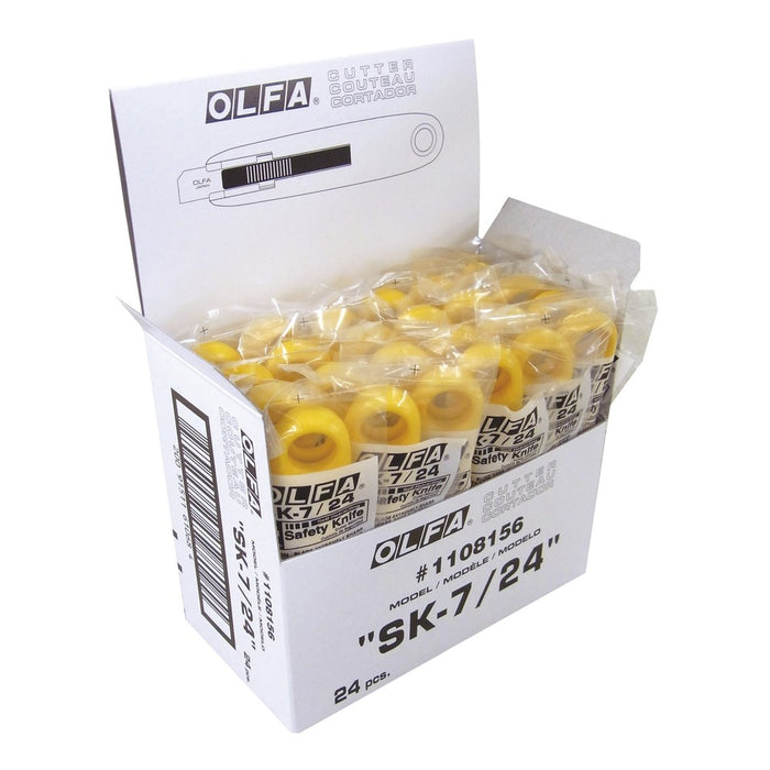 Lote de 24 unidades Olfa Cutter de seguridad con cuchilla trapezoidal de 12,5 mm en bolsa de plástico