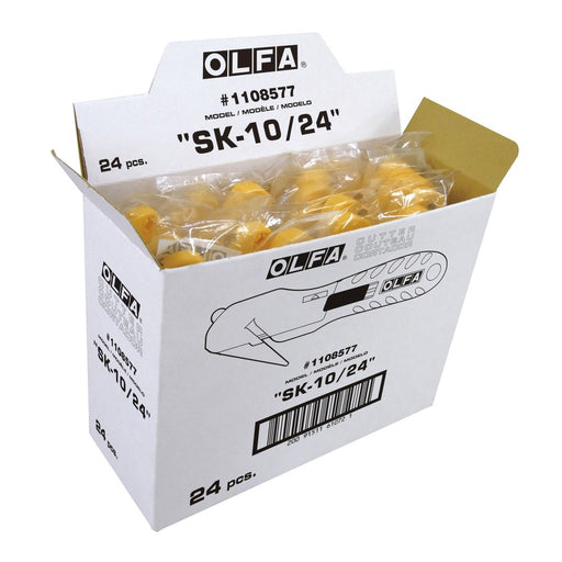 Lote de 24 unidades Olfa Cutter de seguridad con cuchilla oculta rectangular de 17,8 mm en bolsa de plástico