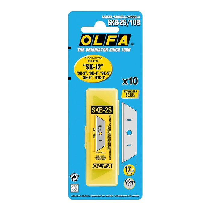 Olfa Pack de 10 cuchillas trapezoidales 17,5 mm de acero inoxidable