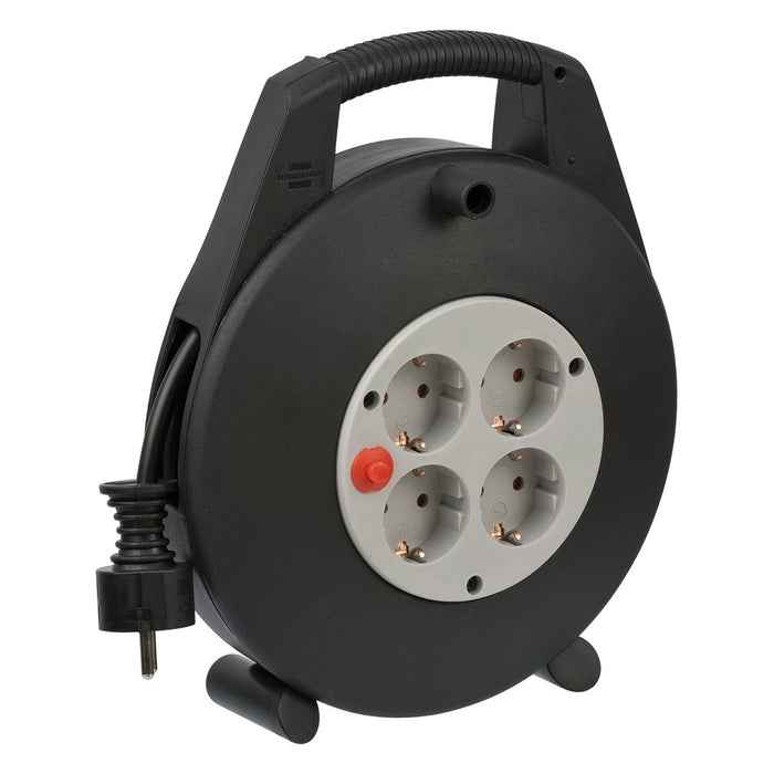 Brennenstuhl Enrollacables Vario Line 4 tomas IP20 H05VV-F3G1,5 con cable de 5 m (negro)