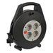 Brennenstuhl Enrollacables Vario Line 4 tomas IP20 H05VV-F3G1,5 con cable de 5 m (negro)