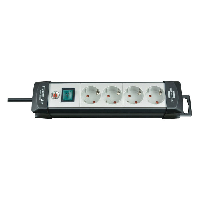 Brennenstuhl Base múltiple Premium-Line gris claro/ negra (4 tomas y 5 m de cable)