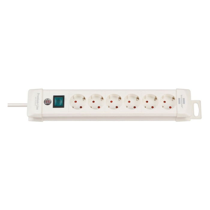Brennenstuhl Base múltiple Premium-Line blanca con varias posibilidad de instalación y fijación (6 tomas)
