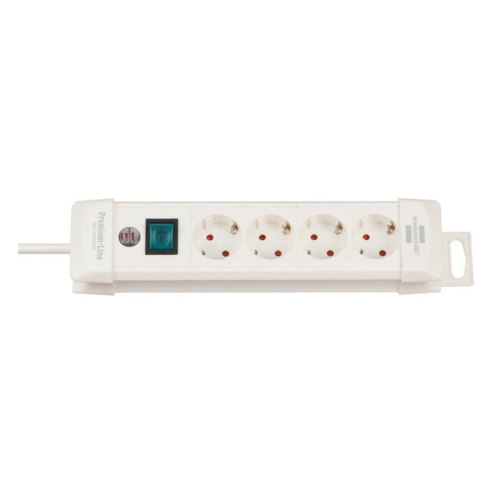 Brennenstuhl Base múltiple Premium-Line blanca con varias posibilidad de instalación y fijación (6 tomas)