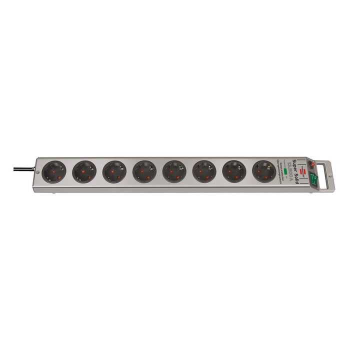 Brennenstuhl Base múltiple con protección contra sobretensión Super-Solid color plata (5 tomas)
