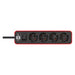 Brennenstuhl Base múltiple Ecolor roja/ negra con diseño compacto (3 tomas)