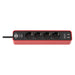 Brennenstuhl Base múltiple Ecolor con diseño compacto y puertos USB (color rojo/ negro)