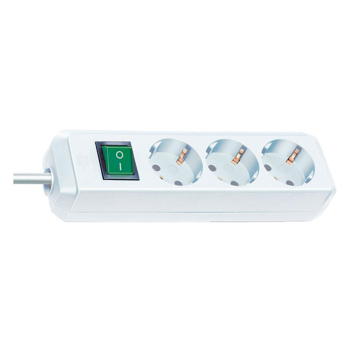 Brennenstuhl Base múltiple Eco-Line blanca con interruptor (6 tomas y 3 m)