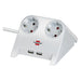 Brennenstuhl Base múltiple de sobremesa con 2 tomas y 2 puertos USB (color blanco)