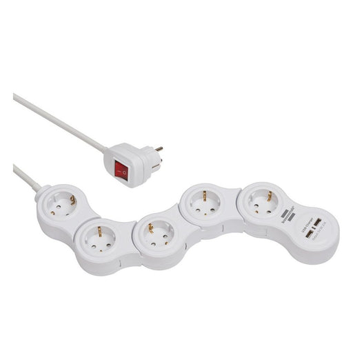 Brennenstuhl Base múltiple maniobrable Vario-Power con puertos USB