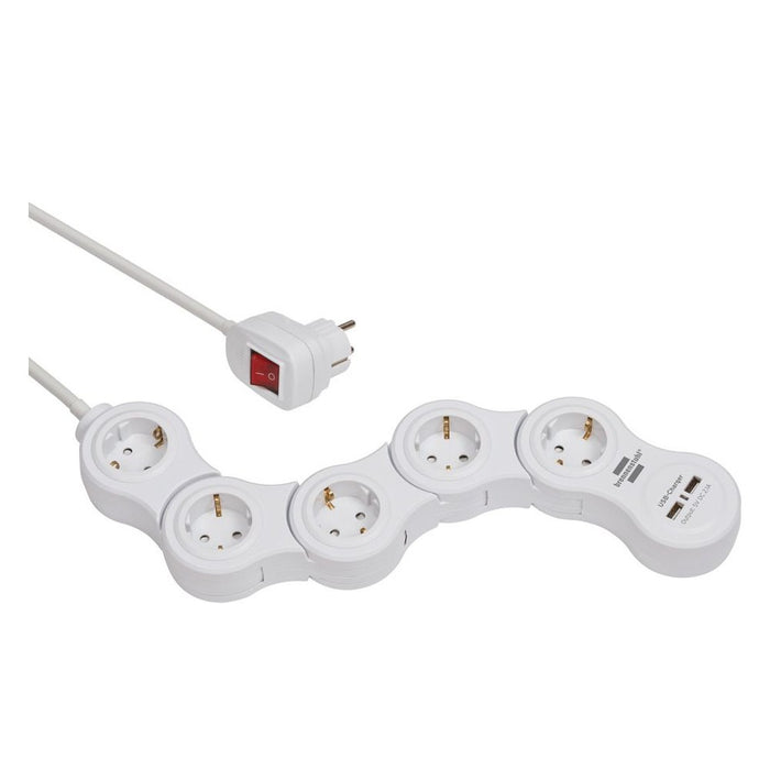 Brennenstuhl Base múltiple maniobrable Vario-Power con puertos USB