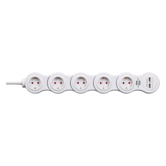 Brennenstuhl Base múltiple maniobrable Vario-Power con puertos USB