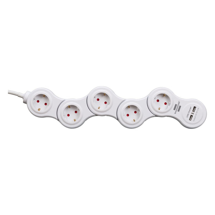 Brennenstuhl Base múltiple maniobrable Vario-Power con puertos USB