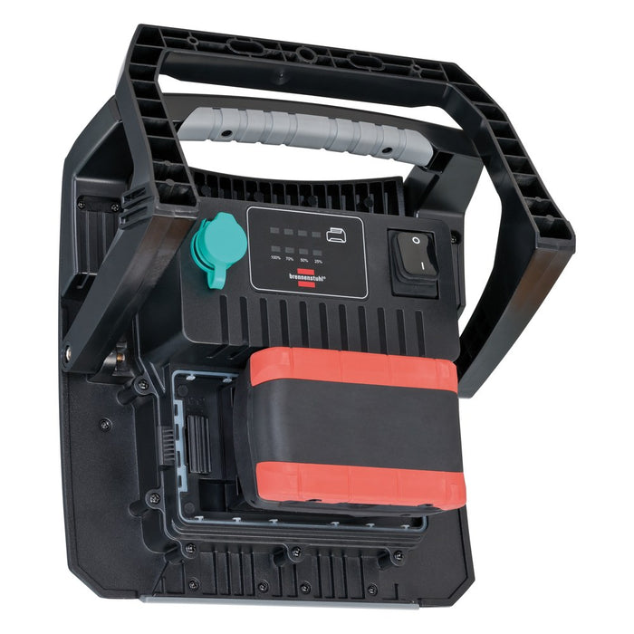 Brennenstuhl Foco híbrido LED 6050 MH con toma de corriente + MULTI BATTERY SYSTEM compatible con baterías de 18V (IP65)