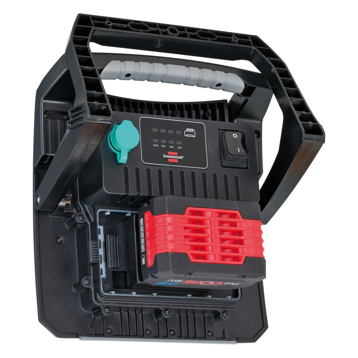 Brennenstuhl Foco híbrido LED 6050 MH con toma de corriente + MULTI BATTERY SYSTEM compatible con baterías de 18V (IP65)