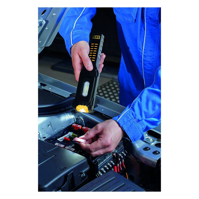 STAK Luz de trabajo + linterna LED recargable con ganchos e imán, base regulable, ALAMO