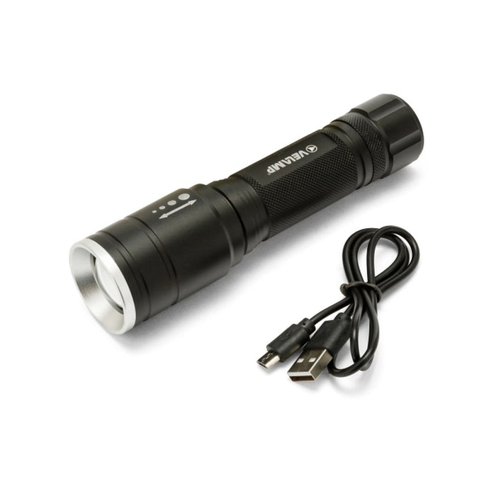 Velamp Linterna LED recargable de 5W con función de zoom HUNTER