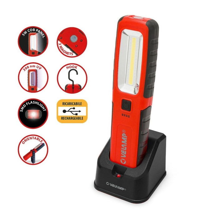 Velamp Luz de trabajo FONZIE 500lm con base de carga